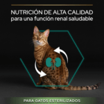 Pro plan Gatos Esterilizados Pavo Renal alimento completo para gatos adultos esterilizados, rico en pavo, que favorece una función renal saludable.