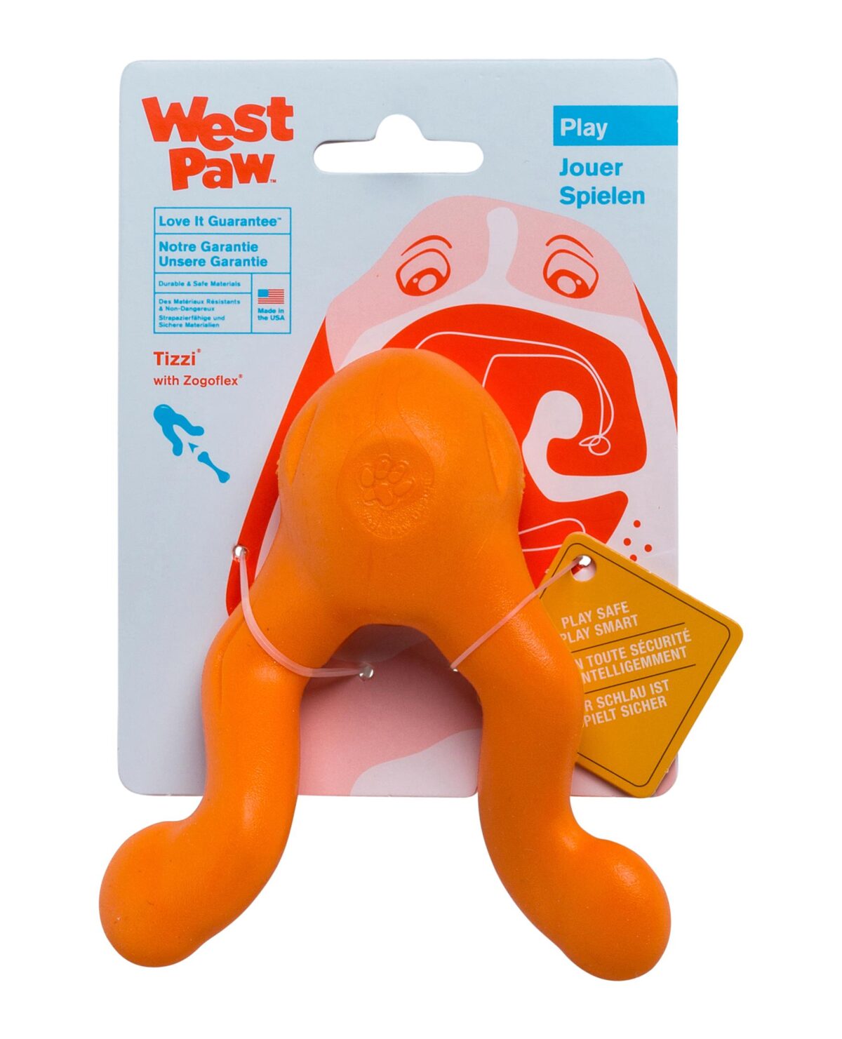 West Paw Zogoflex Juguete Tizzi S 11Cm Mandarina