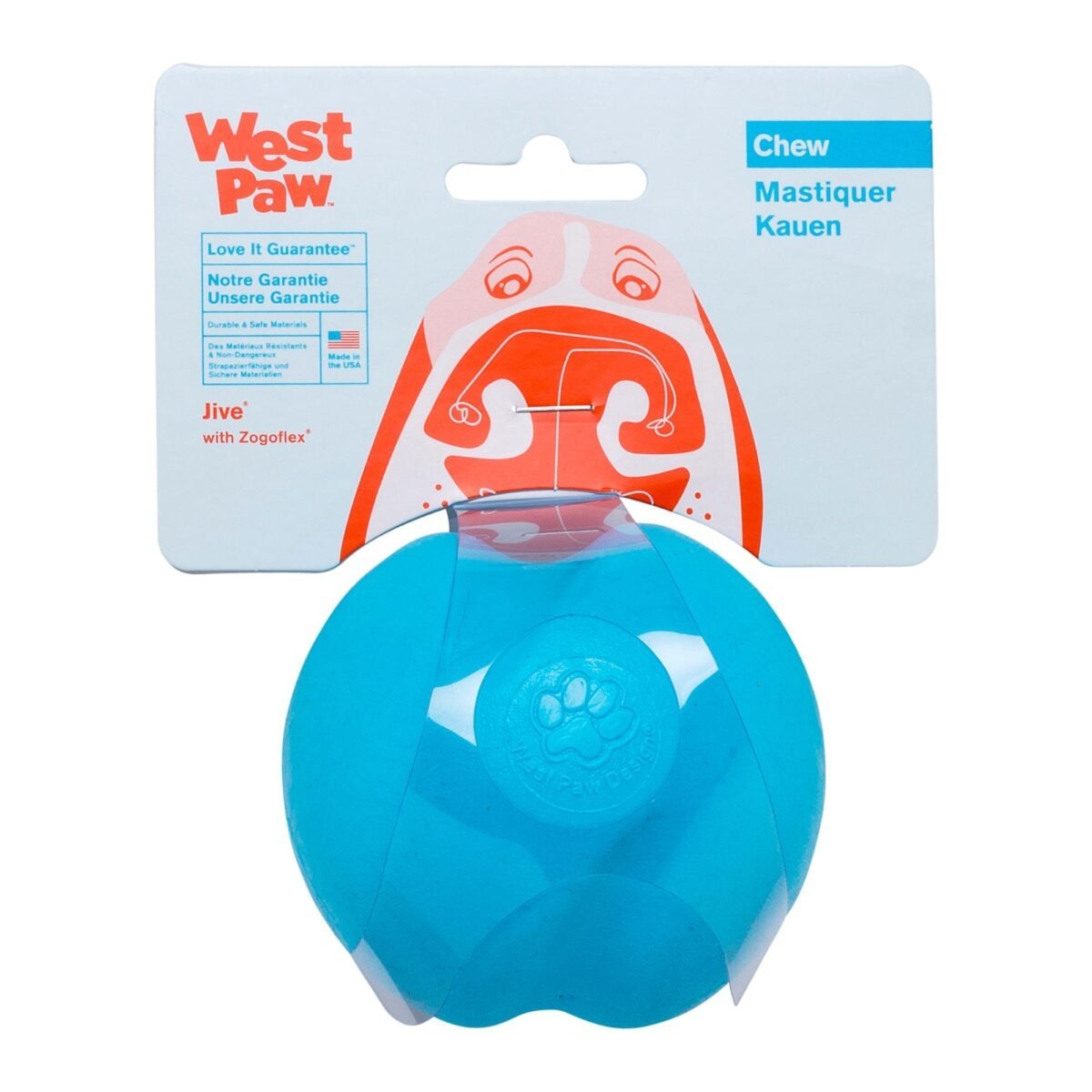 West Paw Zogoflex Juguete Jive L 8Cm Azul Turquesa