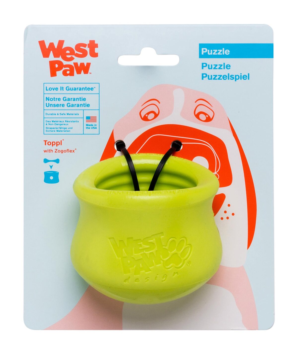 West Paw Zogoflex Juguete Toppl S 8Cm Verde