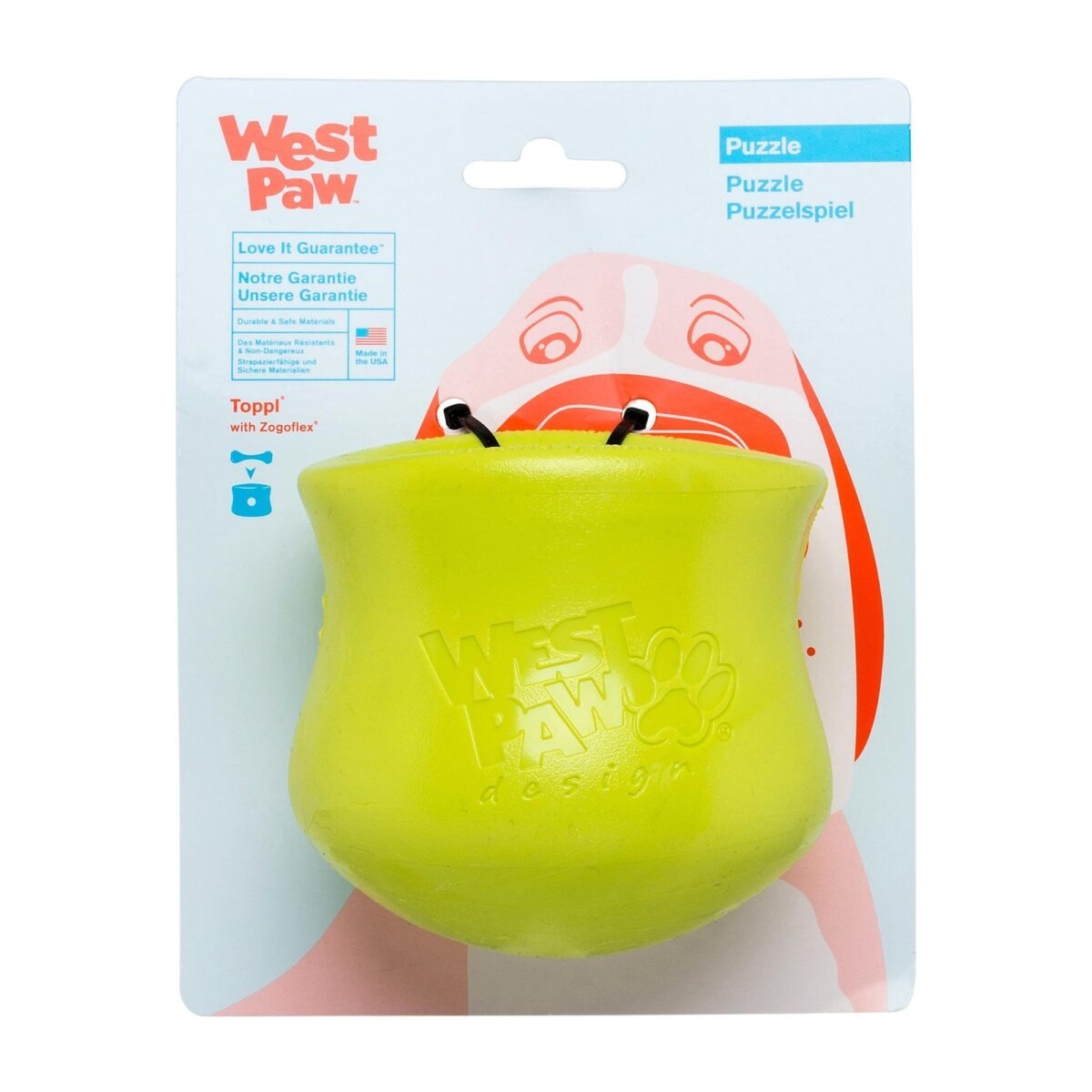 West Paw Zogoflex Juguete Toppl L 10Cm Verde