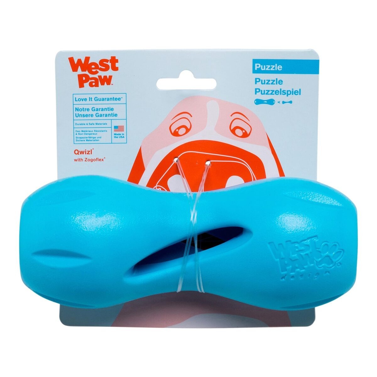 West Paw Zogoflex Juguete Qwizl L 17Cm Azul Turquesa