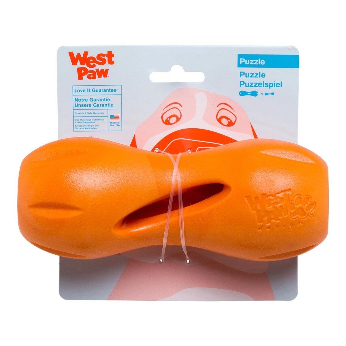 West Paw Zogoflex Juguete Qwizl L 17Cm Mandarina