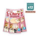 Churu Puré Atún Con Salmón Snack Cremoso Para Gatos Pack 12x4 Tubos