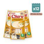 Churu Puré Pollo Snack Cremoso Para Gatos Pack 12x4 Tubos