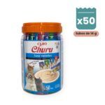Churu Puré Variedad Atún Snack Cremoso Para Gatos Bote 50 Tubos