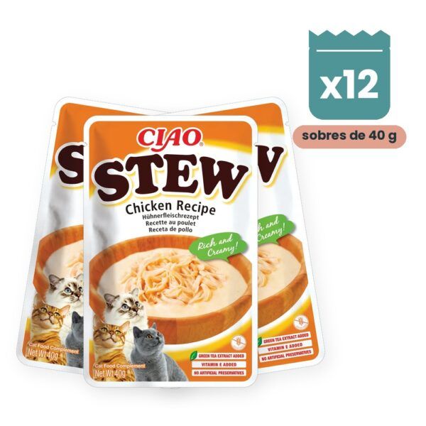 Churu Stew Pollo Estofado Para Gatos Pack 12x40 g