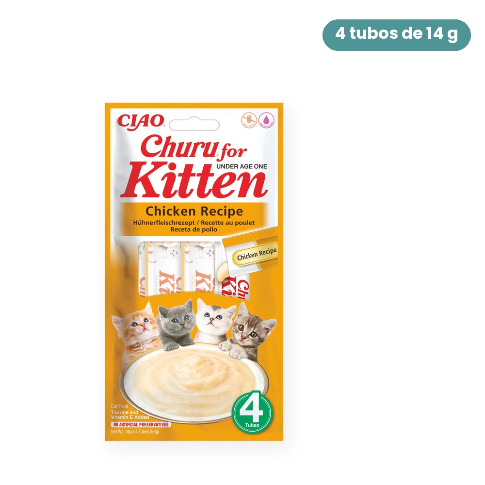Churu Kitten Pollo Snack Cremoso Para Gatos 4 Tubos Churu Kitten Pollo Snack Cremoso Para Gatos 4 Tubos