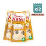 Churu Kitten Pollo Snack Cremoso Para Gatos Pack 12x4 Tubos