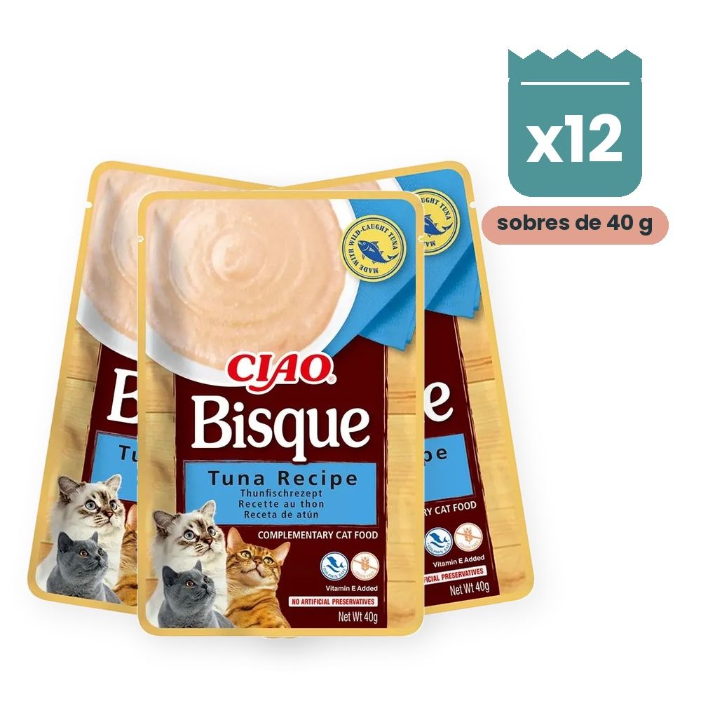 Churu Bisque Atún Crema Para Gatos Pack 12x40 g Churu Bisque Atún Crema Para Gatos Pack 12x40 g