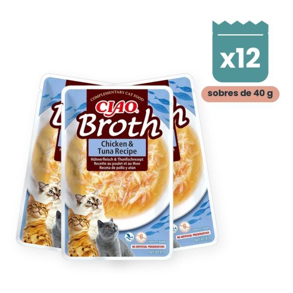 Churu Broth Pollo Con Atún Caldo Para Gatos Pack 12x40 g