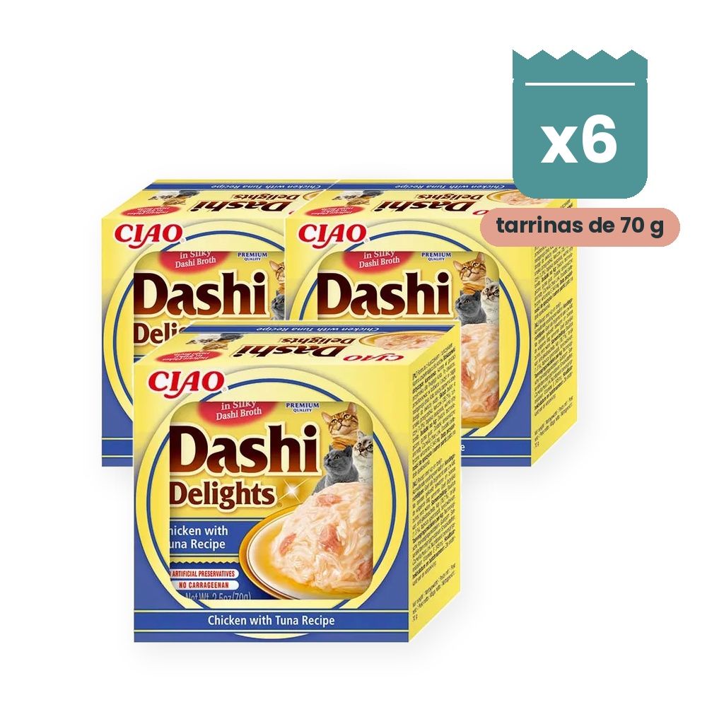 Churu Dashi Delights Pollo Con Atún En Caldo Dashi Para Gatos Pack 6x70 g Churu Dashi Delights Pollo Con Atún En Caldo Dashi Para Gatos Pack 6x70 g