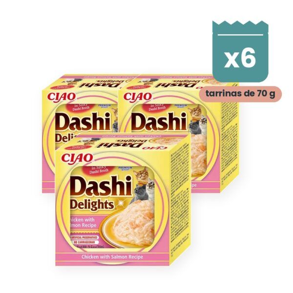 Churu Dashi Delights Pollo Con Salmón En Caldo Dashi Para Gatos Pack 6x70 g