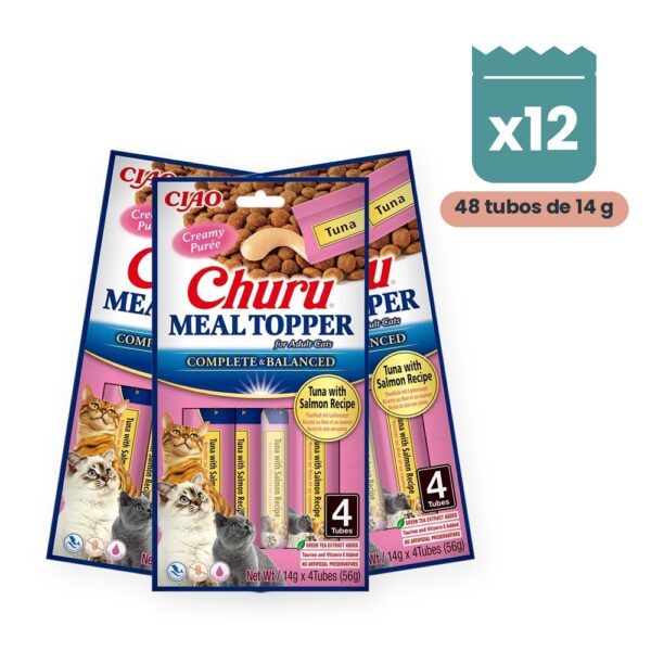 Churu Meal Topper Atún Con Salmón Para Gatos Pack 12x4 Tubos