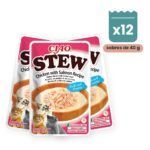 Churu Stew Pollo Con Salmón Estofado Para Gatos Pack 12x40 g