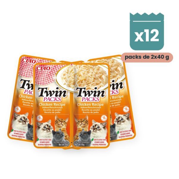 Churu Twin Packs Pollo En Caldo Para Gatos Pack 12x2 Sobres
