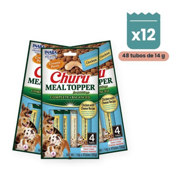 Churu Meal Topper Pollo Con Queso Para Perros Pack 12x4 Tubos
