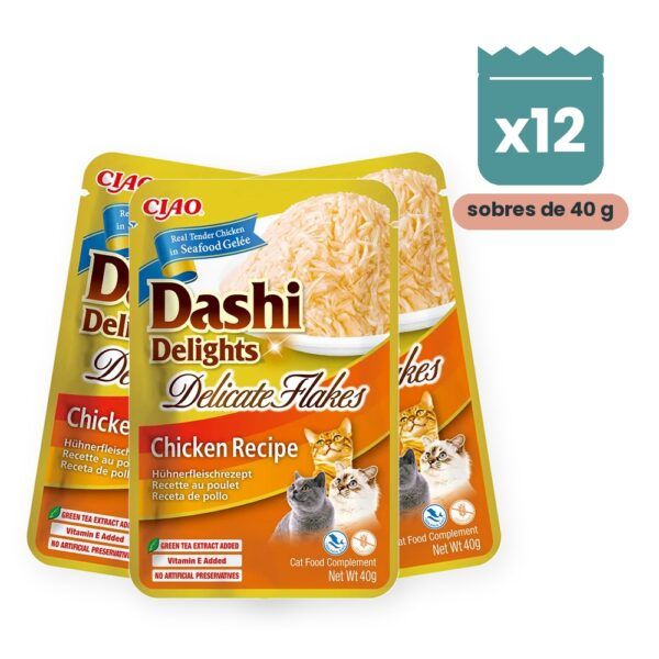 Churu Dashi Delights Flakes Pollo En Caldo Para Gatos Pack 12x40 g