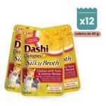 Churu Dashi Delights Silky Broth Pollo Con Atún Y Salmón Para Gatos 12x40 g