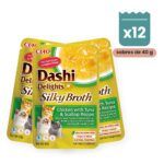 Churu Dashi Delights Silky Broth Pollo Con Atún Y Vieira Para Gatos 12x40 g