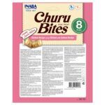 Reverso del envase de Churu Bites pollo con salmón con composición y análisis