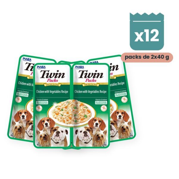 Churu Twin Packs Pollo Con Verduras En Caldo Para Perros Pack 12x2 Sobres