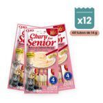 Churu Senior 10+ Atún Con Salmón Snack Cremoso Para Gatos Pack 12x4 Tubos