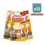 Churu Senior 10+ Pollo Snack Cremoso Para Gatos Pack 12x4 Tubos