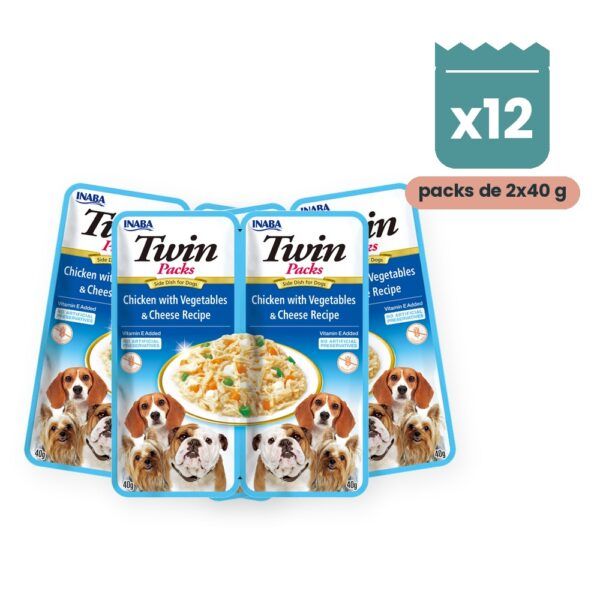 Churu Twin Packs Pollo Con Verduras Y Queso Para Perros Pack 12x2 Sobres