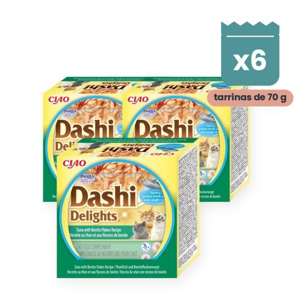Churu Dashi Delights Atún Con Copos De Bonito Para Gatos Pack 6x70 g