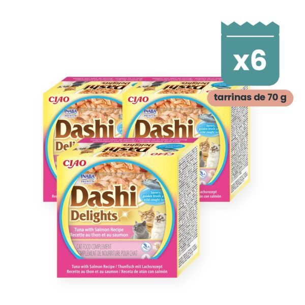 Churu Dashi Delights Atún Con Salmón En Caldo Dashi Para Gatos Pack 6x70 g