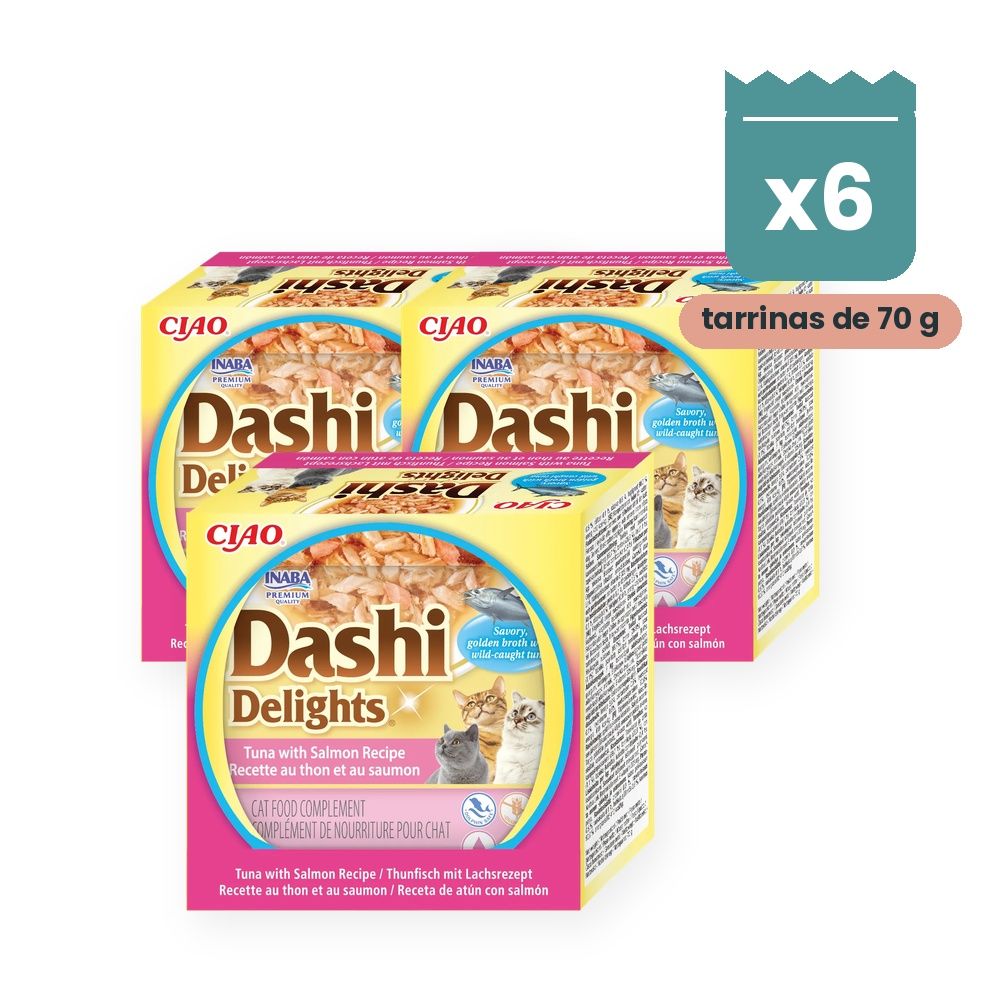 Churu Dashi Delights Atún Con Salmón En Caldo Dashi Para Gatos Pack 6x70 g Churu Dashi Delights Atún Con Salmón En Caldo Dashi Para Gatos Pack 6x70 g