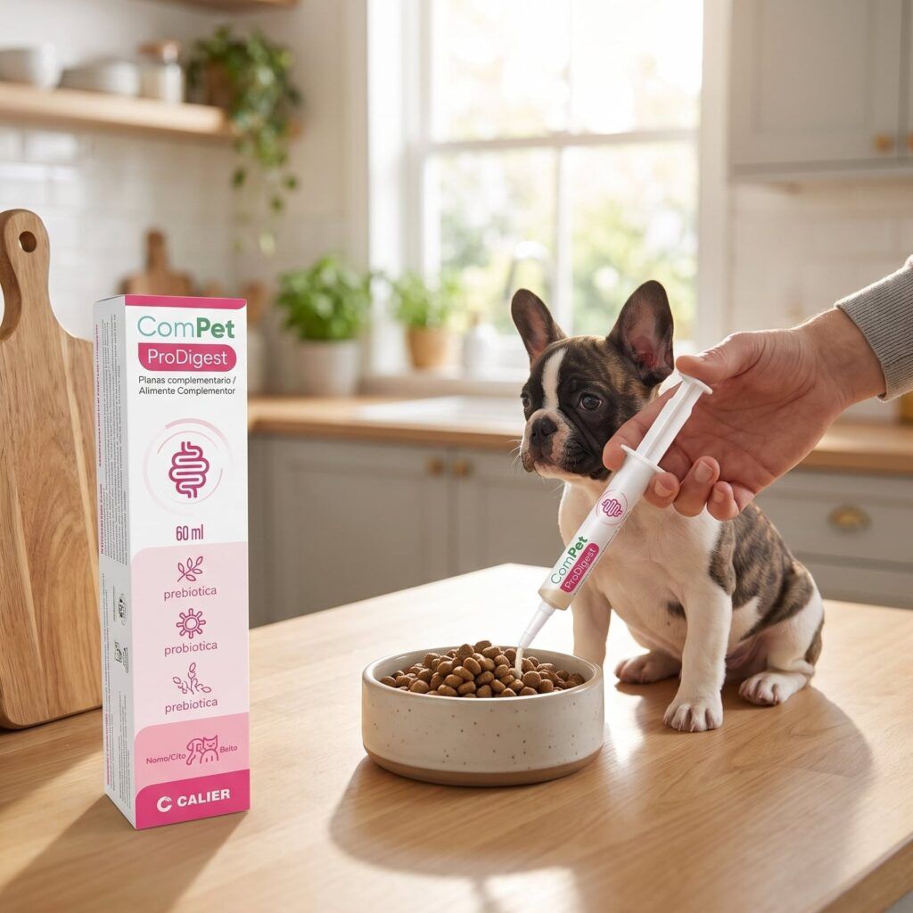 Calier Compet ProDigest pasta función intestinal en uso