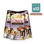 Churu Luxury Atún Con Langostino Snack Cremoso Para Gatos Pack 12x4 Tubos