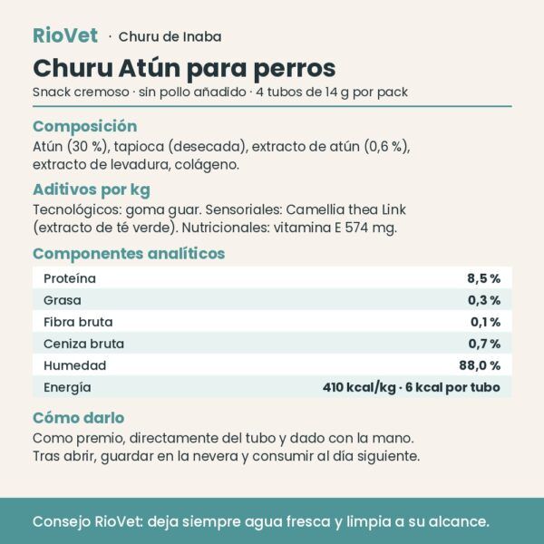 Ficha técnica de Churu atún con composición y análisis