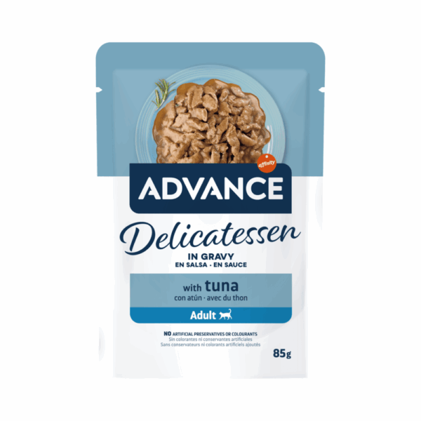 Advance Delicatessen Bocaditos en Salsa con Atún Para Gatos Pack Ahorro 24×85 Gr
