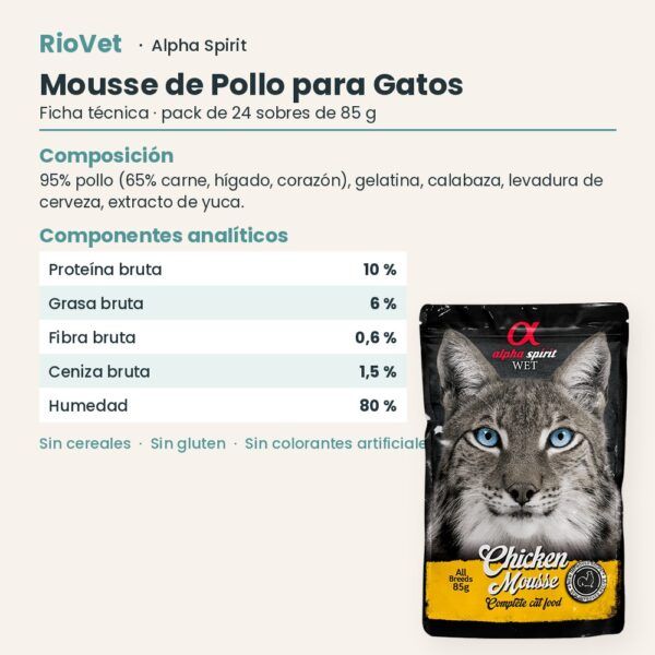 Ficha técnica de Mousse de Pollo para Gatos de Alpha Spirit