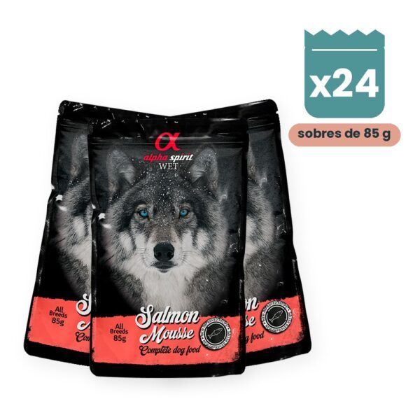 Alpha Spirit Mousse de Salmón para Perros en Sobre 24x85 Gr