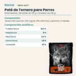 Ficha técnica de Paté de Ternera para Perros de Alpha Spirit
