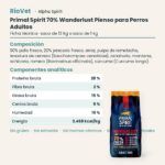 Ficha técnica de Primal Spirit 70% Wanderlust Pienso para Perros Adultos de Alpha Spirit