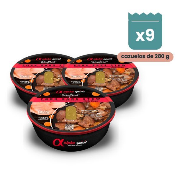 Alpha Spirit Real Food Estofado de Oreja de Cerdo para Perros Pack 9x280 g