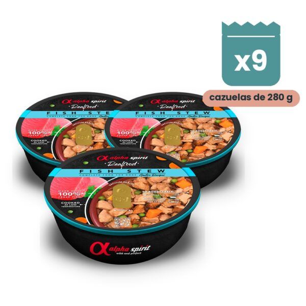 Alpha Spirit Real Food Estofado de Pescado para Perros Pack 9x280 g