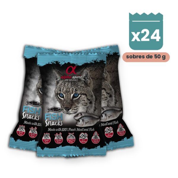 Alpha Spirit Snacks de Pescado para Gatos Pack 24x50 g
