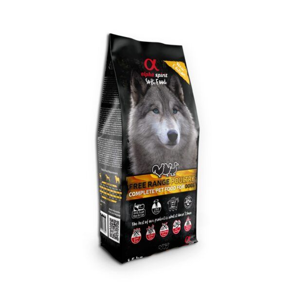Alpha Spirit Soft Food Aves de Corral Semihúmedo para Perros 1,5 kg