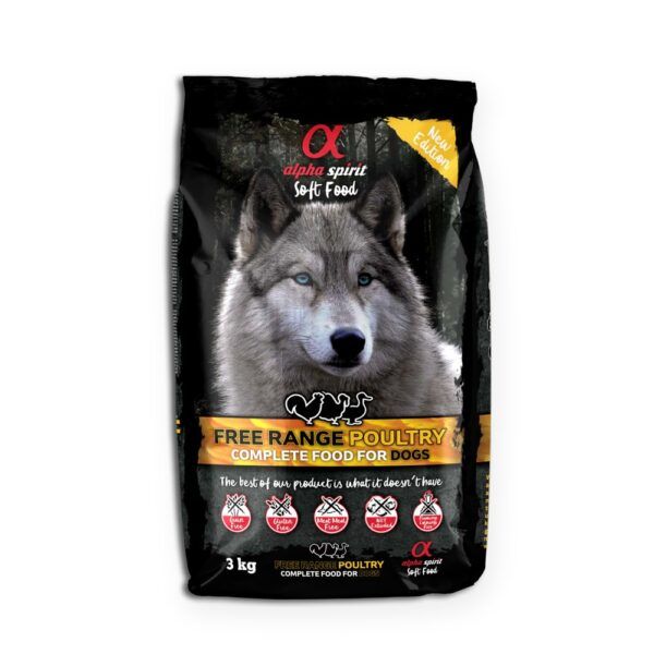 Alpha Spirit Soft Food Aves de Corral Semihúmedo para Perros 3 kg