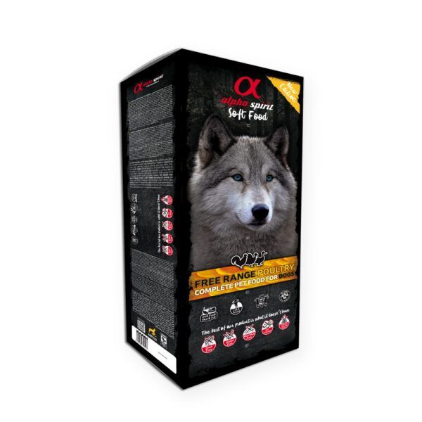 Alpha Spirit Soft Food Aves de Corral Semihúmedo para Perros Maletín 9 kg