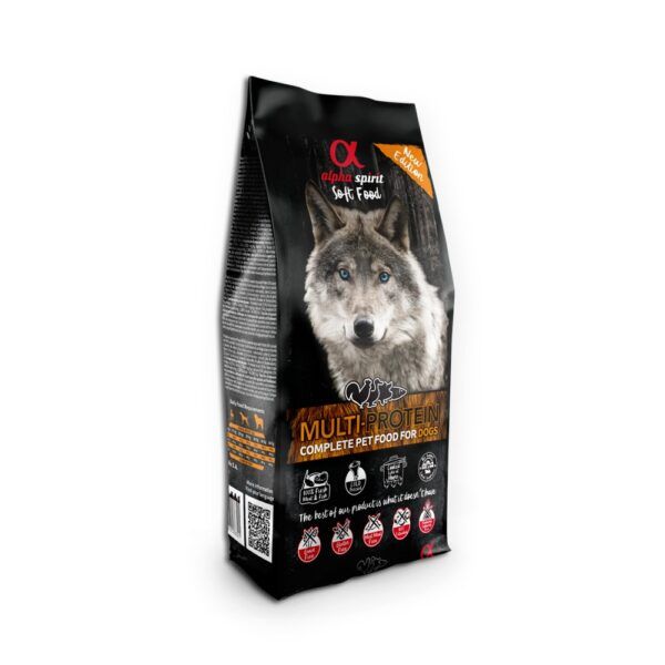 Alpha Spirit Soft Food Multiproteico Semihúmedo para Perros 1,5 Kg