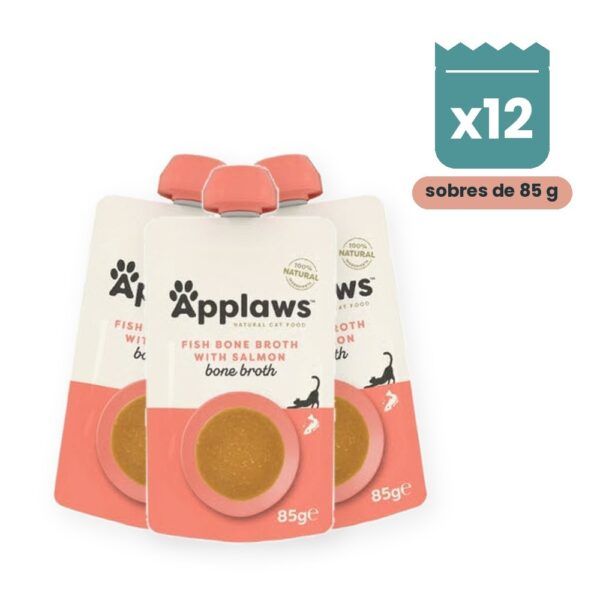 Applaws Caldo De Huesos De Pescado Con Salmón Para Gatos Pack 12x85 g