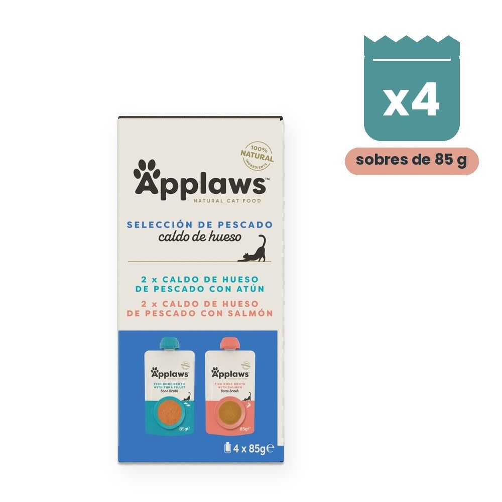 Applaws Caldo De Huesos De Pescado Surtido Para Gatos Multipack 4x85 g