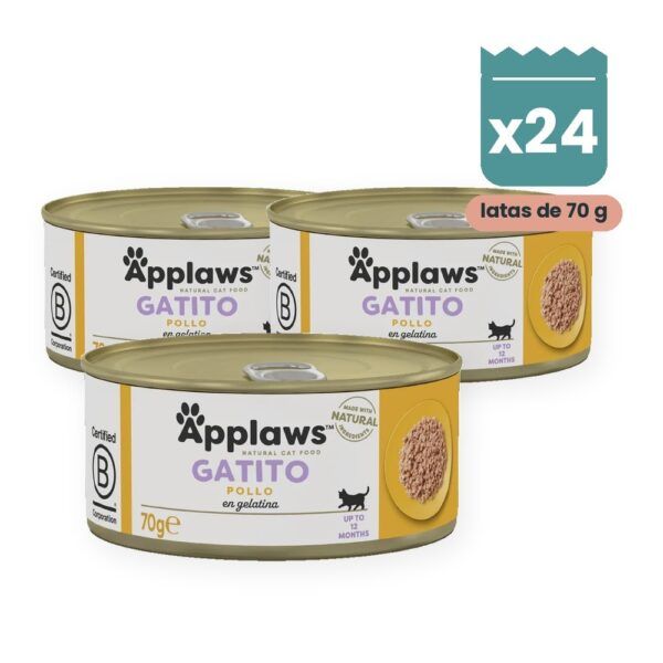 Applaws Kitten Latas Pollo En Gelatina Para Gatitos Pack 24x70 g